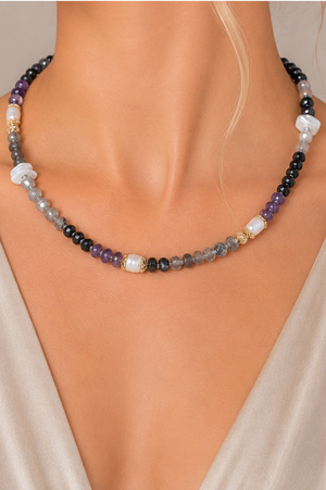 Colorful Pearl Accent Beaded Necklace