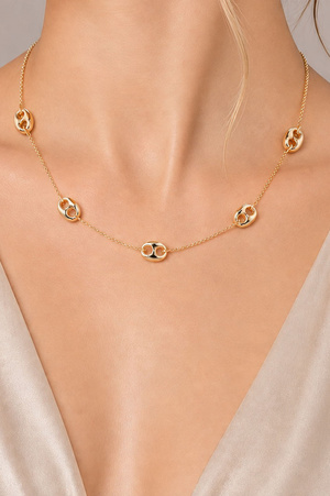 Delicate Cutout Disc Station Necklace