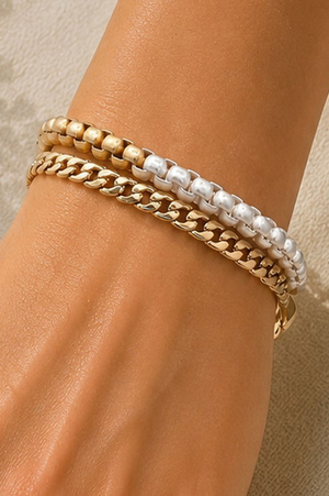 Two-Tone Layered Chain Bracelet
