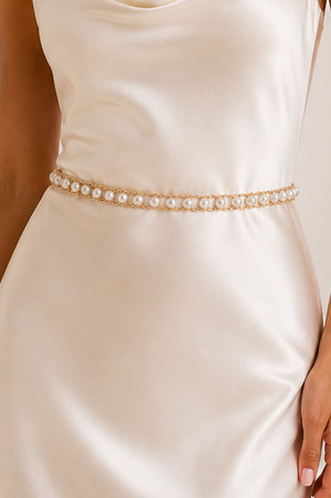 Pearl & Gold Ladder Chain Belt