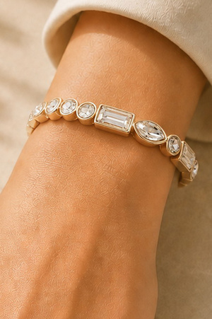 Multi-Shape Rhinestone Elastic Bracelet