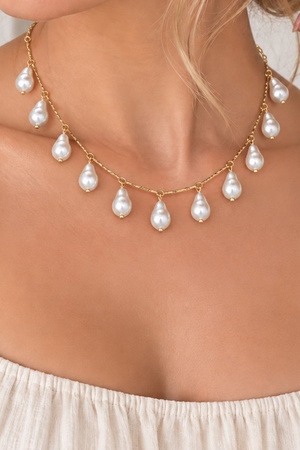 Pearl Drop Station Necklace