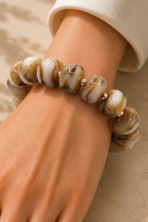 Chunky Marbled Bead Stretch Bracelet