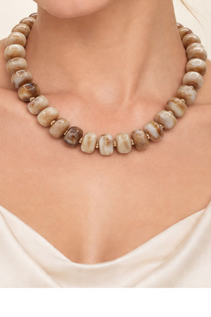 Chunky Marbled Bead Statement Necklace