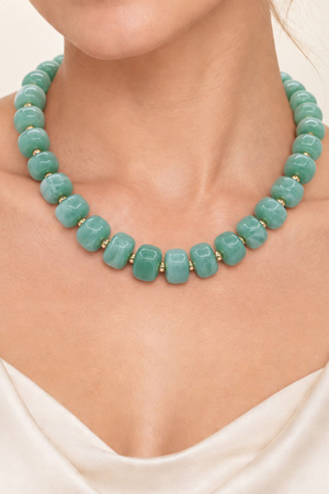 Chunky Marbled Bead Statement Necklace
