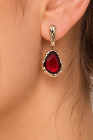 Faceted Stone Drop Earrings