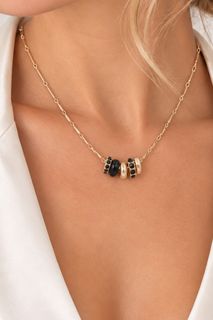 Mixed Bead & Rhinestone Charm Necklace