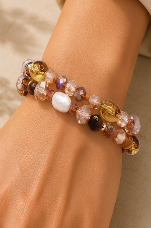 Mixed Bead & Crystal Multi-Strand Bracelet