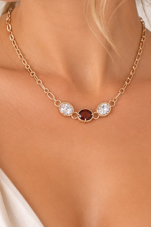 Three Stone Crystal Chain Necklace