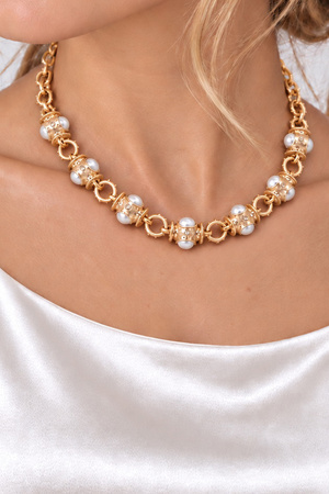 Vintage Circle Cabochon Link Toggle Necklace