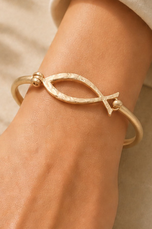 Ichthys Fish Spring Hinge Bracelet