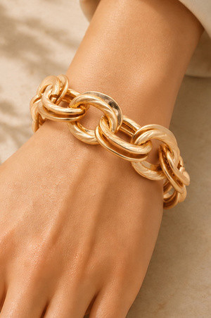 Textured Duo Oval Link Toggle Bracelet