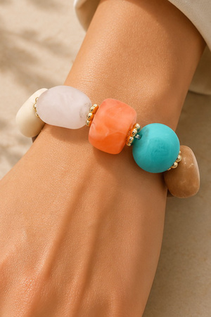 Mixed Shape Beaded Stretch Bracelet