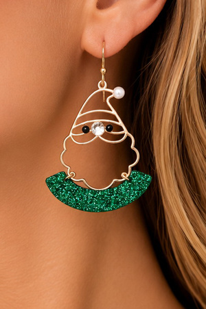 Glitter Santa Drop Earrings