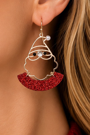 Glitter Santa Drop Earrings