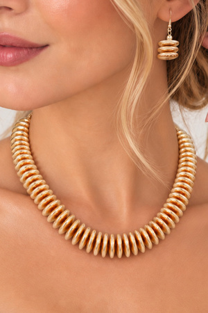Graduated Disc Bead Statement Necklace & Earring Set