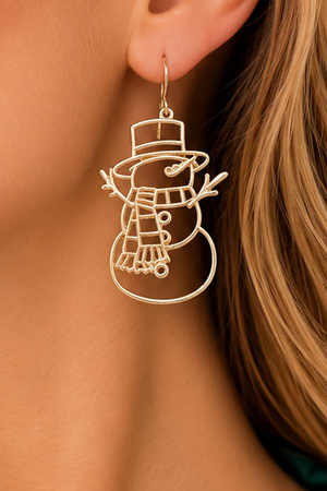 Openwork Snowman Dangle Earrings