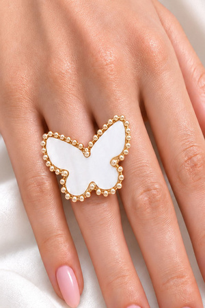 Mother of Pearl Butterfly Statement Ring
