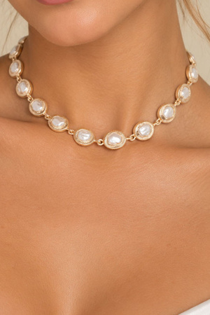 Pearl Station Link Necklace