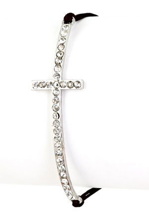 Crystal Cross Corded Bracelet